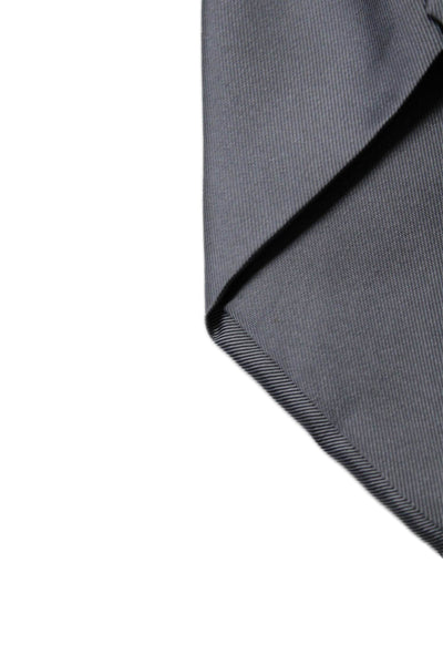 Hermes Mens Silk Classic Length Necktie Steel Gray Size One Size