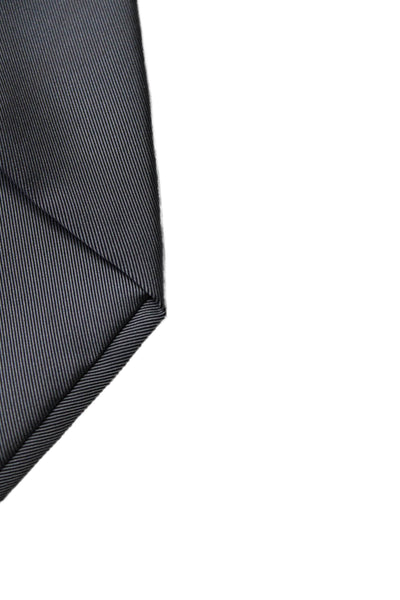 Hermes Mens Silk Classic Length Necktie Steel Gray Size One Size