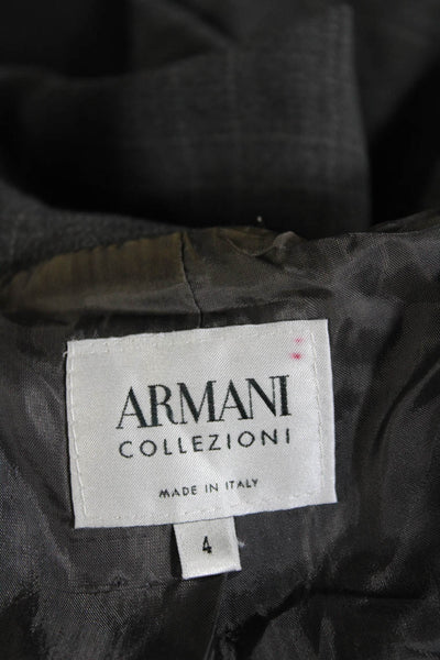 Armani Collezioni Womens Long Sleeve Collared Blazer Set Gray Size 4