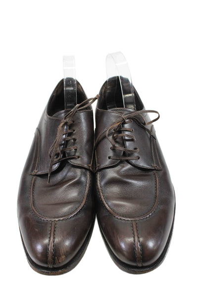 Salvatore Ferragamo Studio Mens Leather Lace Up Oxford Dress Shoes Brown Size 11