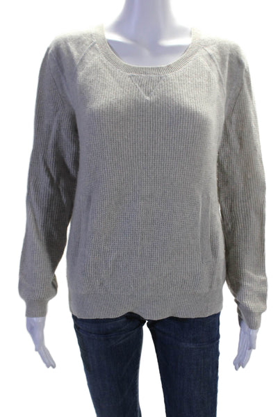 Cashmere Lord & Taylor Womens Crew Neck Long Sleeves Sweater Gray Size Medium