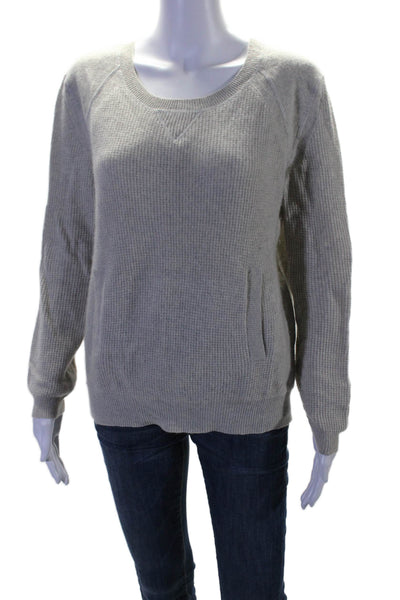 Cashmere Lord & Taylor Womens Crew Neck Long Sleeves Sweater Gray Size Medium