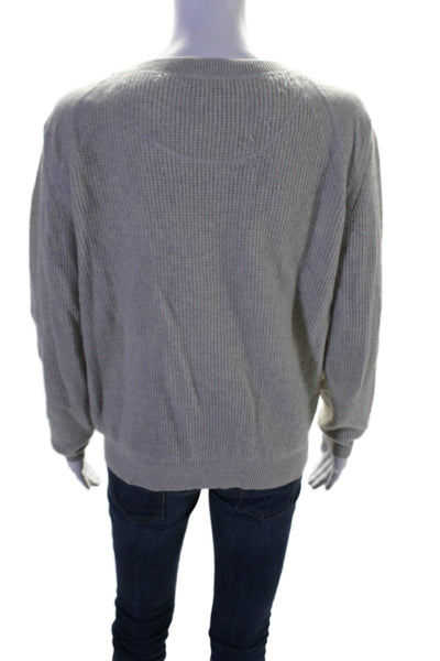 Cashmere Lord & Taylor Womens Crew Neck Long Sleeves Sweater Gray Size Medium