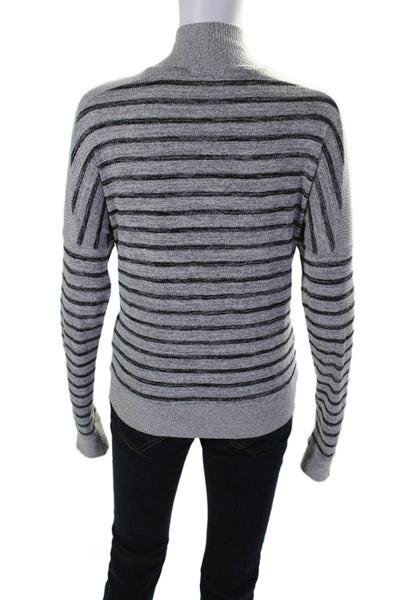 Rag & Bone Womens Striped Turtleneck Long Sleeve Blouse Gray Size S