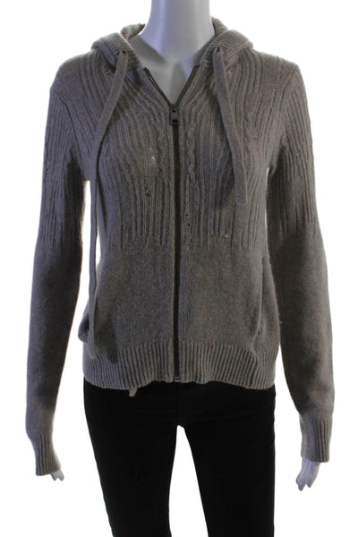Zadig & Voltaire Womens Cashmere Long Sleeve Zipped Jacket Brown Size XS
