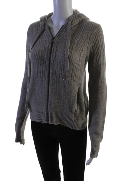Zadig & Voltaire Womens Cashmere Long Sleeve Zipped Jacket Brown Size XS