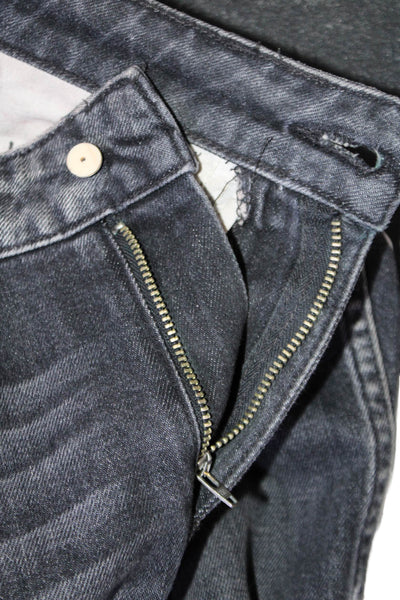 Amo Women's Women's Midrise Distress Skinny Denim Pants Black Size 27