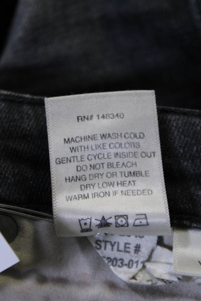 Amo Women's Women's Midrise Distress Skinny Denim Pants Black Size 27