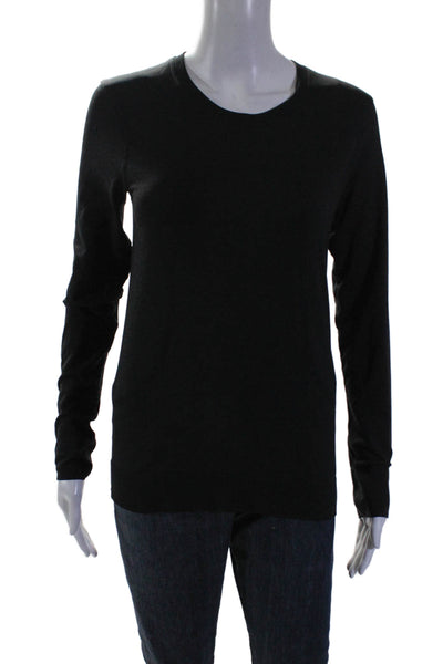 Lululemon Womens Solid Black Crew Neck Long Sleeve Active Top Size 4