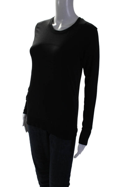 Lululemon Womens Solid Black Crew Neck Long Sleeve Active Top Size 4