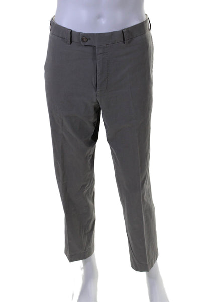 Hiltl Mens Slip-on Buttoned Zipped Pants Dark Gray Size US 36