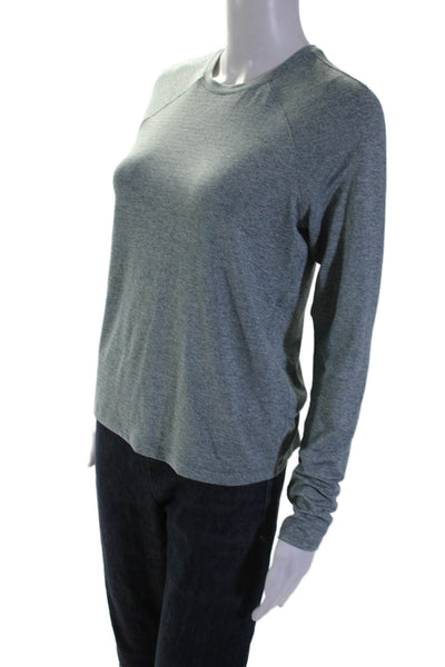 Lululemon Womens Heather Green Crew Neck Long Sleeve Active Top Size 4