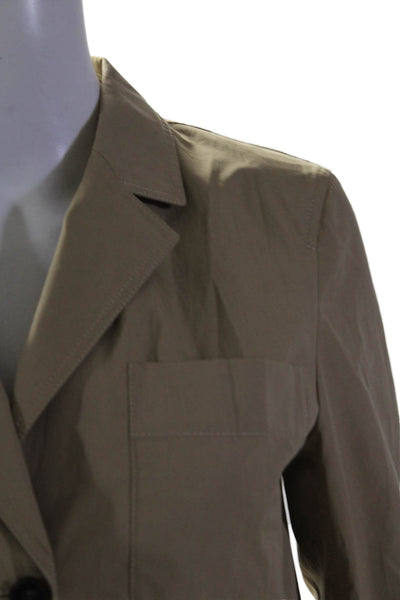 Lafayette 148 New York Womens Khaki Button Front Long Sleeve Jacket Size XS