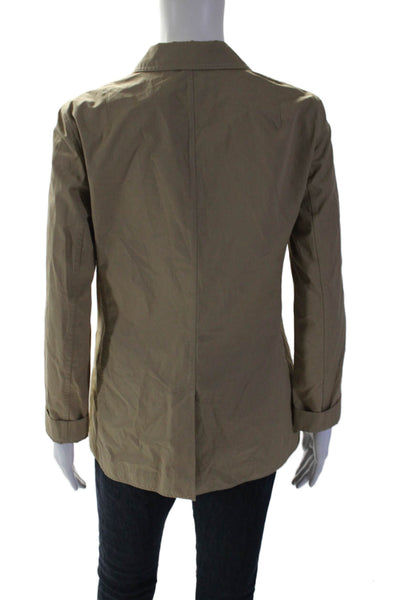 Lafayette 148 New York Womens Khaki Button Front Long Sleeve Jacket Size XS