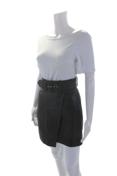 Los Angeles Atelier + Other Stories Womens Textured Belted Mini Skirt Black Size