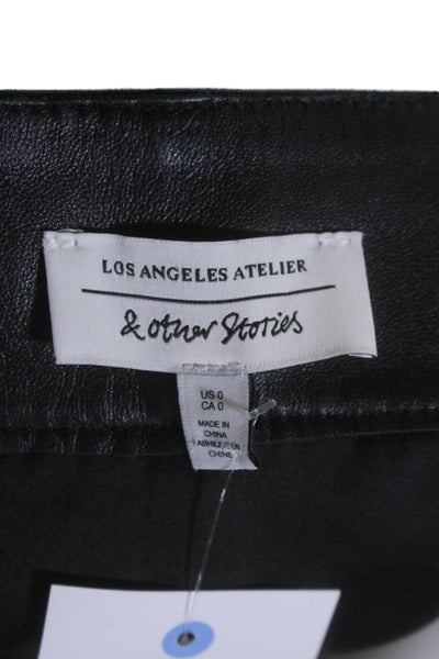 Los Angeles Atelier + Other Stories Womens Textured Belted Mini Skirt Black Size