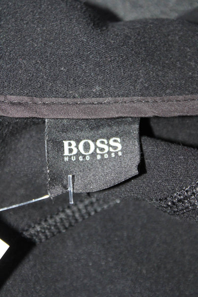 Boss Hugo Boss Mens Double Zip Mock Neck Jacket Black Size XXL