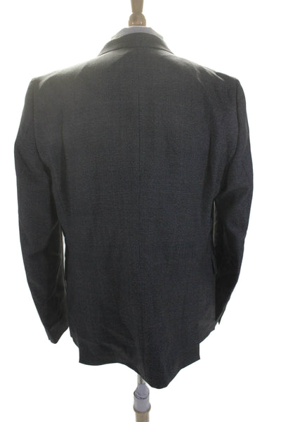 Paul Smith Mens Wool Single Breasted Plaid Blazer Jacket Gray Size 46