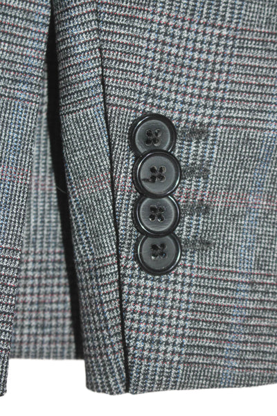 Paul Smith Mens Wool Single Breasted Plaid Blazer Jacket Gray Size 46