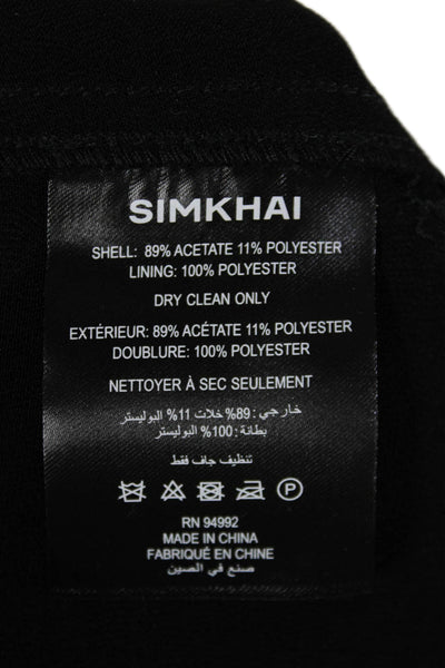 Simkhai Womens Satin High Rise Straight leg Cargo Trousers Black Size 0