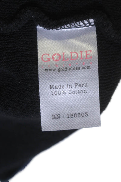 Goldie Womens Cotton High Neck Half Zip Pullover Sweatshirt Top Black Size XS