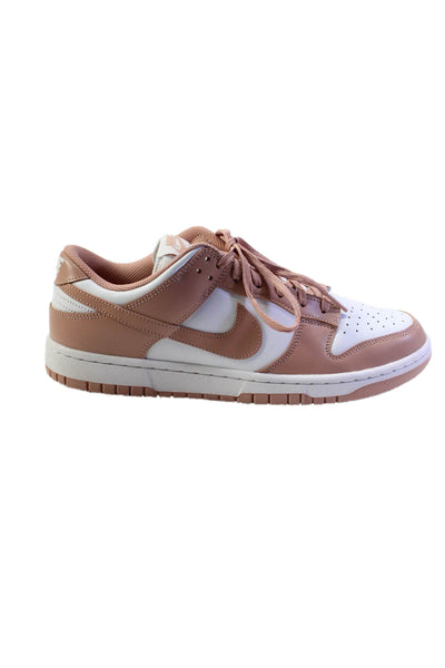 Nike Womens Rose White Dunk Low Leather Sneakers Shoes Size 11.5