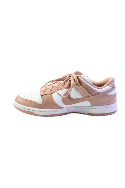 Nike Womens Rose White Dunk Low Leather Sneakers Shoes Size 11.5
