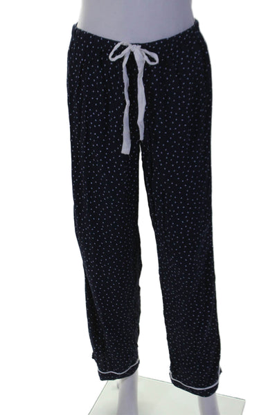 Rails Womens Hearts Print Button Down Pajama Set Navy Blue White Size Extra Smal