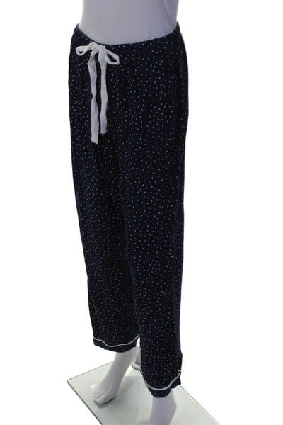 Rails Womens Hearts Print Button Down Pajama Set Navy Blue White Size Extra Smal