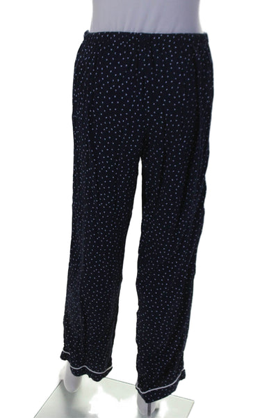 Rails Womens Hearts Print Button Down Pajama Set Navy Blue White Size Extra Smal