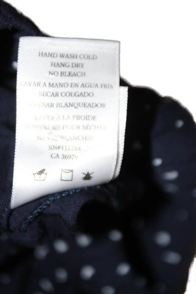 Rails Womens Hearts Print Button Down Pajama Set Navy Blue White Size Extra Smal