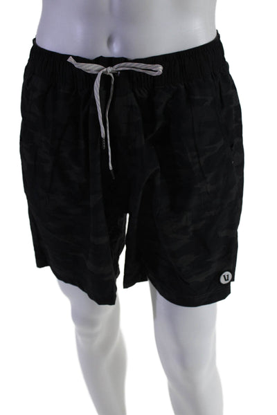 Vuori Mens Textured Elastic Wiastband Drawstring Lined Camo Shorts Black Size XL