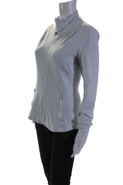 90 Degree Womens Light Gray Full Zip Long Sleeve Track Jacket Size S