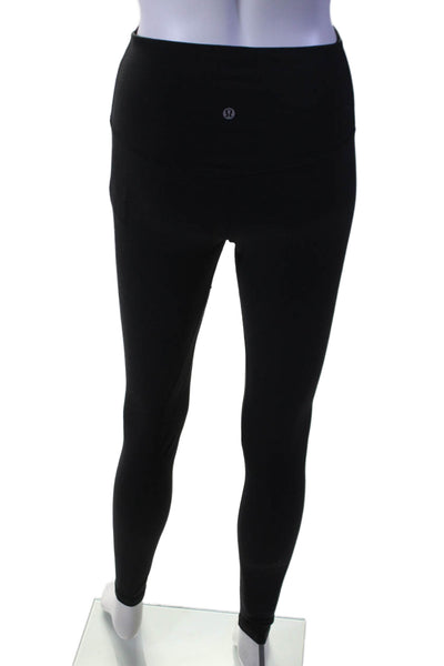Lululemon Womens High Waisted Solid Athletic Leggings Black Size 6