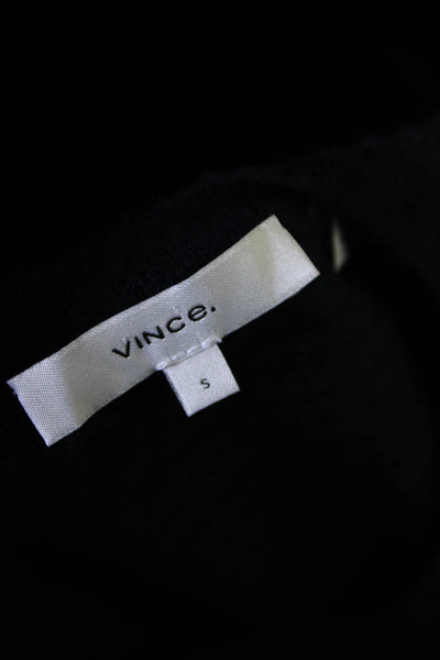 Vince Womens Cashmere Crew Neck Long Sleeves Sweater Navy Blue Size Small