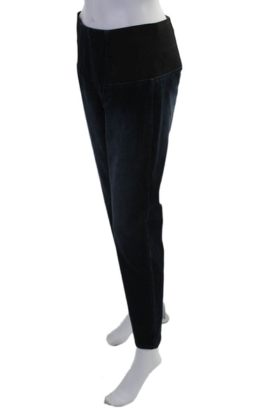 Lafayette 148 New York Womens Cotton Tapered Leg High Waisted Jeans Blue Size S