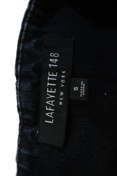 Lafayette 148 New York Womens Cotton Tapered Leg High Waisted Jeans Blue Size S