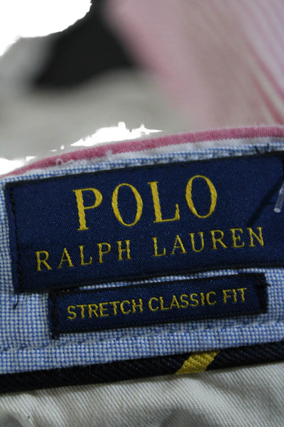 Polo Ralph Lauren Men's Button Closure Flat Front Dress Short Striped Size 40