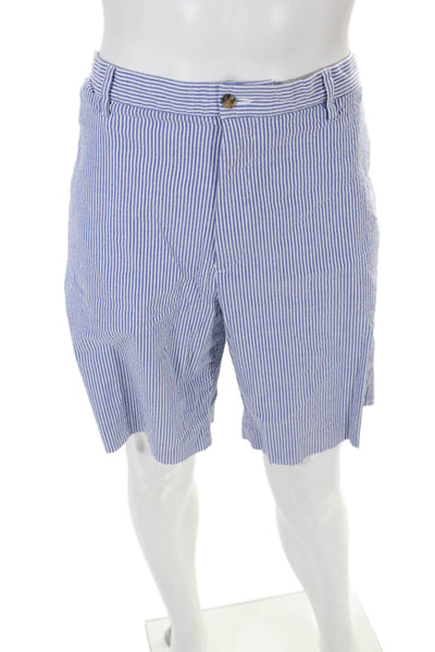 Polo Ralph Lauren Men's Flat Front Pockets Dress Short Blue Striped Size 40