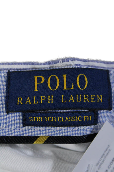 Polo Ralph Lauren Men's Flat Front Pockets Dress Short Blue Striped Size 40