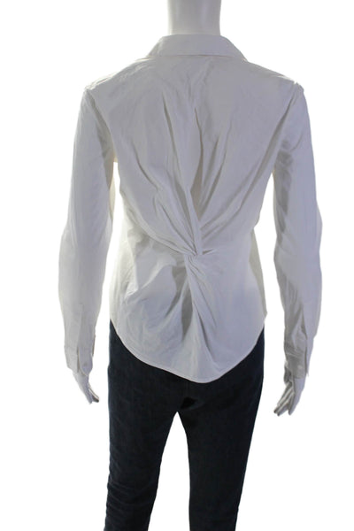 A.L.C. Womens Cotton Cut Out Long Sleeve Button Up Blouse Top White Size 0