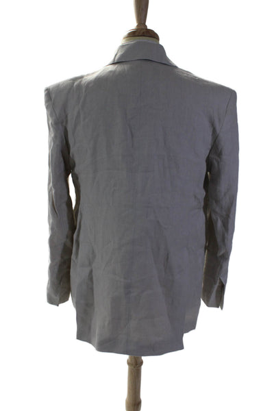 Dagmar Men's Long Sleeves Double Breasted Lined Linen Jacket Beige Size 42