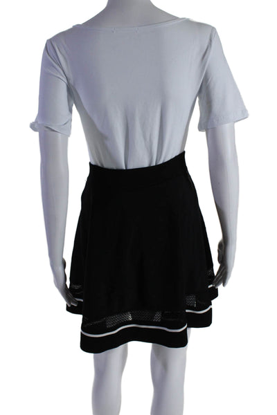 A.L.C. Womens Black White Trim Pull On Mini A-Line Skirt Size S