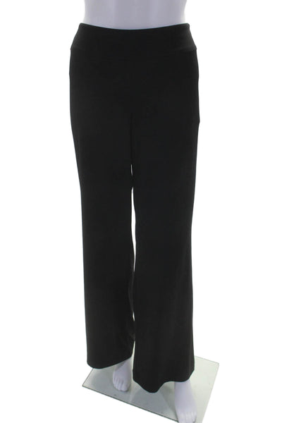 Tahari Womens Spandex Textured Lined Zip Flare Leg Casual Pants Black Size 6