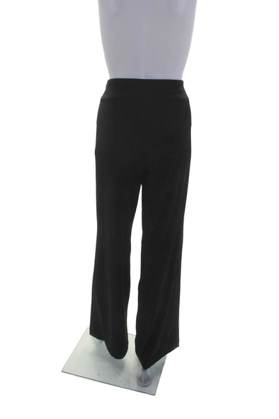 Tahari Womens Spandex Textured Lined Zip Flare Leg Casual Pants Black Size 6