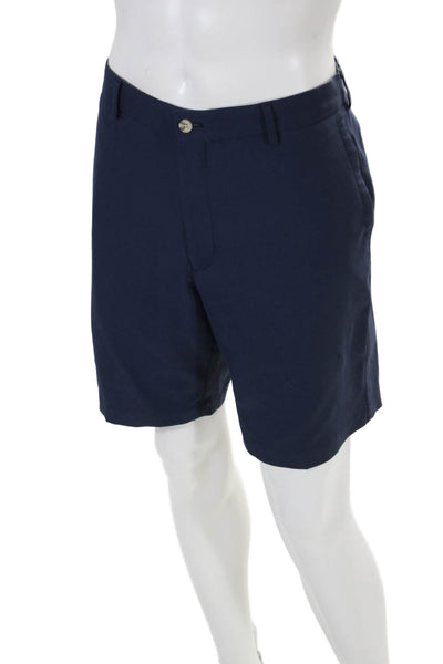 Peter Millar Mens Mid Rise Four Pocket Casual Dress Shorts Dark Blue Size 35