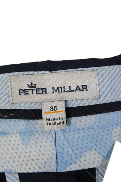 Peter Millar Mens Mid Rise Four Pocket Casual Dress Shorts Dark Blue Size 35