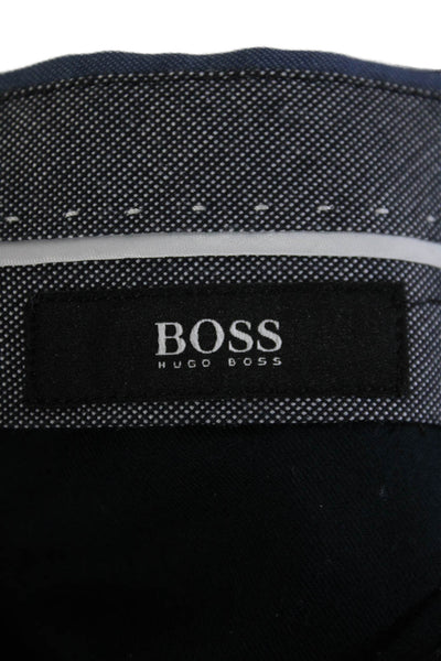 Boss Hugo Boss Mens Four Pocket Flat Front Straight Leg Dress Pants Blue Size 34