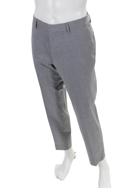 Boss Hugo Boss Mens Straight Leg Flat Front Four Pocket Dress Pants Gray Size 34