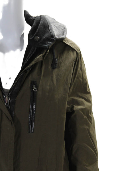 Mackage Women's Hood Long Sleeves Full Zip Pockets Coat Olive Green Size XS